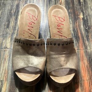 Blowfish Bronze Studded Mules